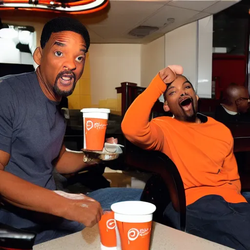 Prompt: will smith eating at popeyes with chris rock