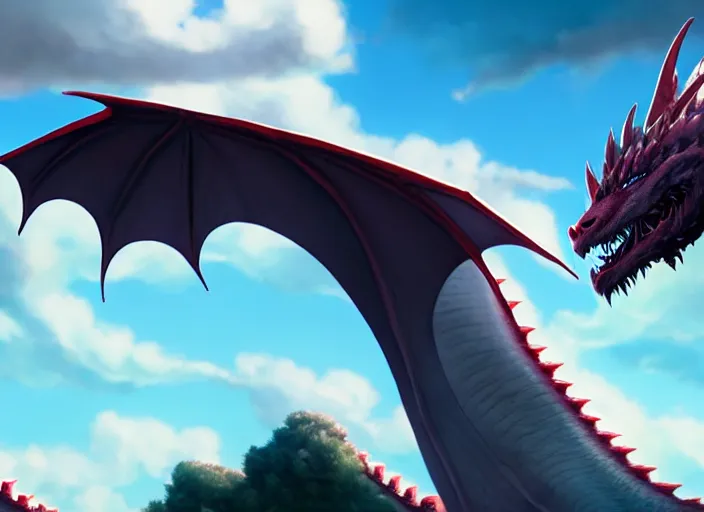 Image similar to a wholesome animation key shot of a dragon sleeping, close up, studio ghibli, pixar and disney animation, sharp, rendered in unreal engine 5, clear sky, anime key art by greg rutkowski, bloom, dramatic lighting