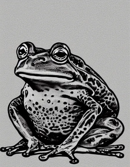 Image similar to a god frog sketch, black and white, artstation, dramatic scenery, masterpiece, aesthetic