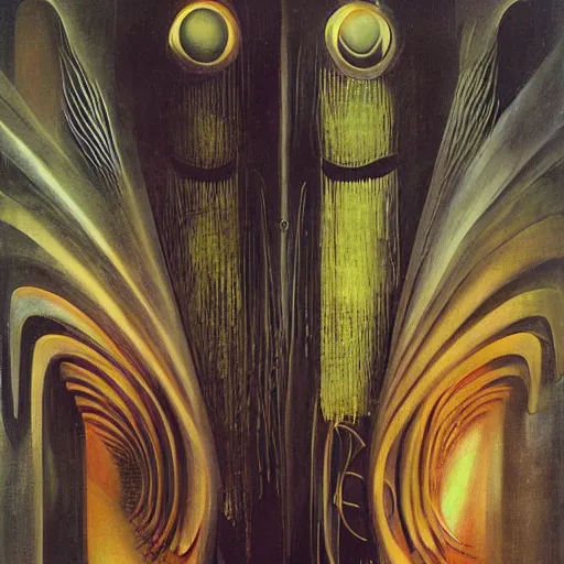 Prompt: Cyberpunk by Remedios Varo