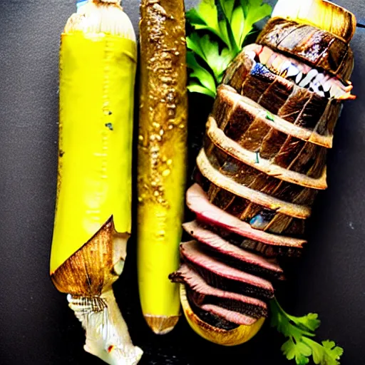 Prompt: beef on the cob, professional food photography