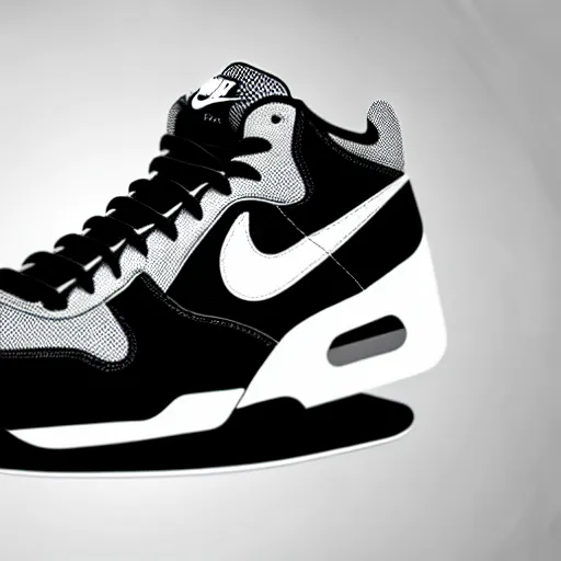 Image similar to Floating Nike Air with RGB soles, promo shot, packshot, studio shot