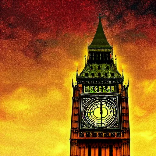 Image similar to Big Ben, London, Wallpaper, Wide Shot, Award Winning Masterpiece, artstation, digital art