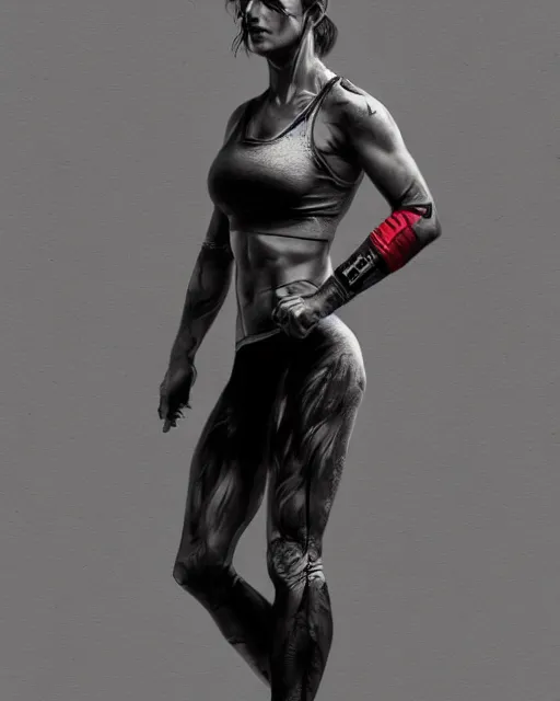 Image similar to detailed masterpiece full body painting of gorgeous athletic female wearing fbi gear, inspired by greg rutkowski, sir james guthrie, 4 k, digital painting, trending on artstation, smooth, one single continuous line, unreal engine, epic lighting