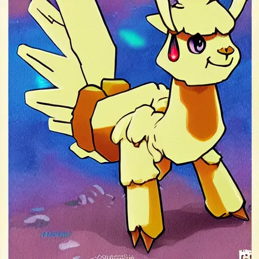 Prompt: a llama pokemon by ken sugimori