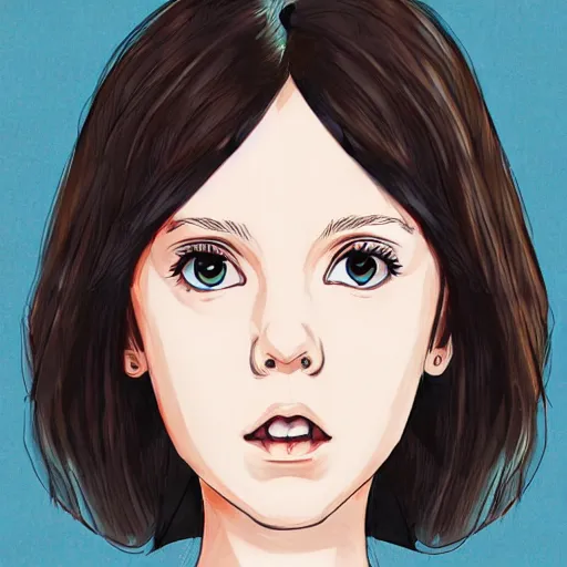 Prompt: a portrait of Millie Bobby Brown, anime art style