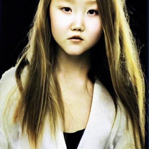 Prompt: portret of devon aoki by odilon redon