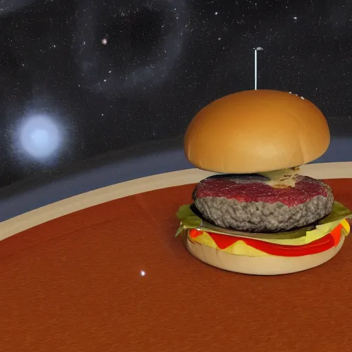 Image similar to cheeseburger is the center of universe, astronomical, vray, award winning