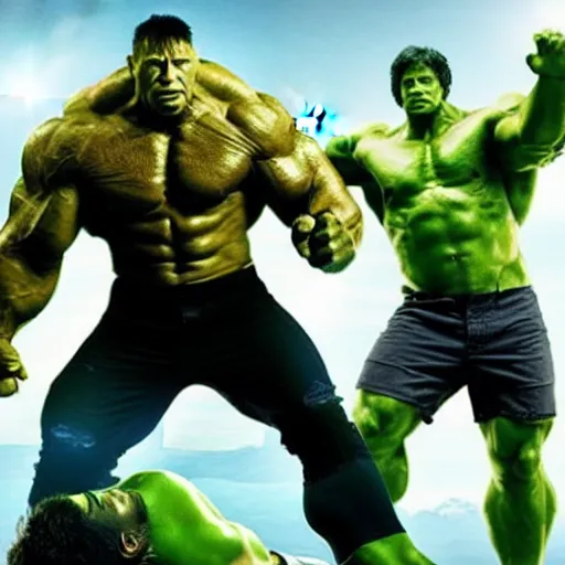 Image similar to Dwayne the rock Johnson plays the Incredible Hulk in new ultra hd movie, IMAX