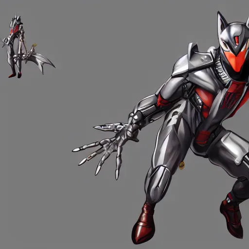 Image similar to greg manchess portrait painting of armored spiderman ultraman grey fox from metal gear cyborg gay japanese - american hybrid as overwatch character, medium shot, asymmetrical, profile picture, organic painting, sunny day, matte painting, bold shapes, hard edges, street art, trending on artstation, by huang guangjian and ail elvgren and sachin teng