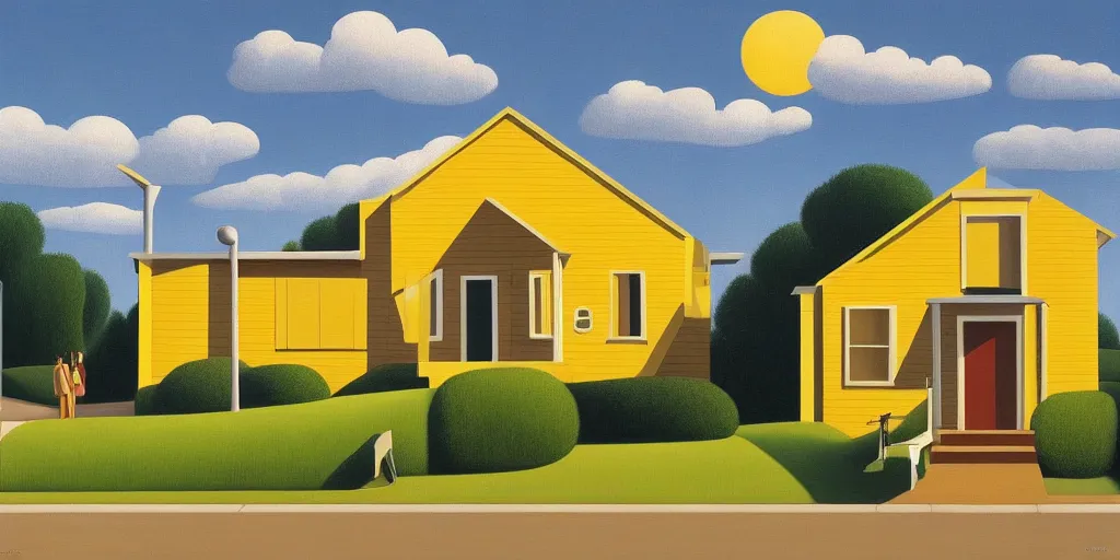 Image similar to great yellow house, summer evening, kenton nelson