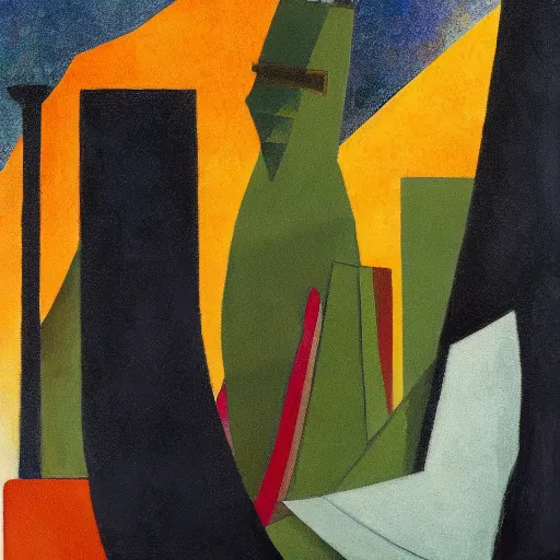 Image similar to oil on masonite painting by aaron douglas