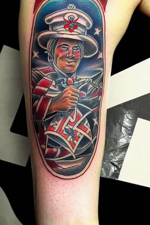 Image similar to American traditional tattoo of a sailor