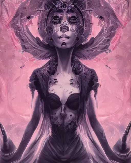 Prompt: the embodiment of darkness by Valentina Remenar, maximalism, artgerm