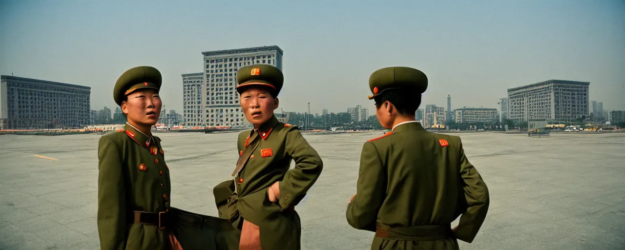 Prompt: pyongyang, north korea, national geographic, canon 5 0 mm, cinematic lighting, photography, retro, film, kodachrome