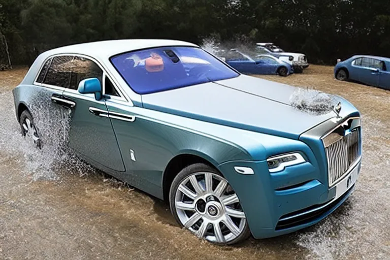 Image similar to stoned teenagers decided to drown Rolls-Royce