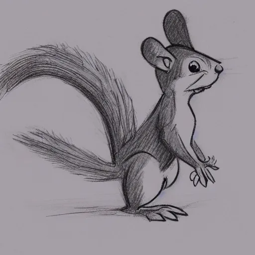 Image similar to milt kahl sketch of a squirrel