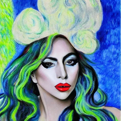 Image similar to lady gaga painted by monet