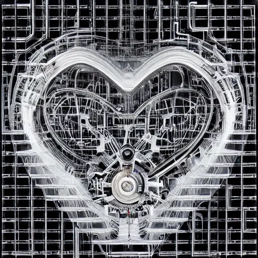 Image similar to “the heart of the machine, beautiful emotional objects, sleek complex design by Vladislav Ociacia”