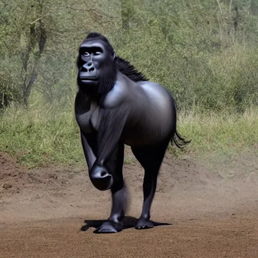 Image similar to photo of a horse gorilla hybrid