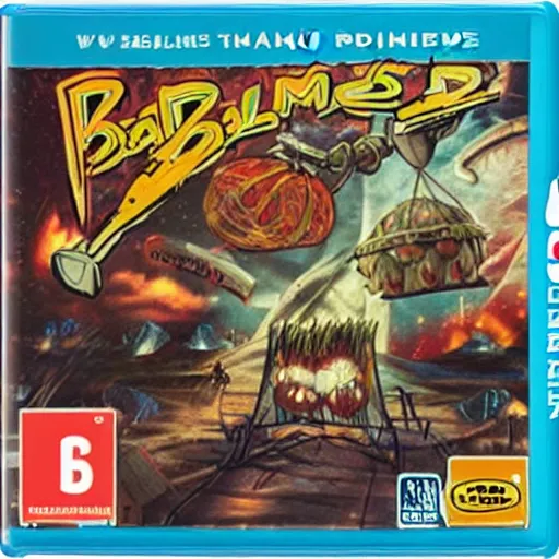 Prompt: the cover for a ds game titled'bad times on planet rhymes'