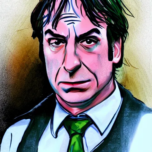 Image similar to Saul Goodman in the style of Nina Kogan