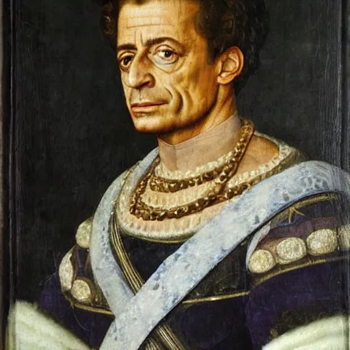 Image similar to renaissance portrait of Nicolas Sarkozy as a french king