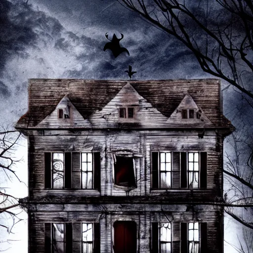 Prompt: a haunted house,