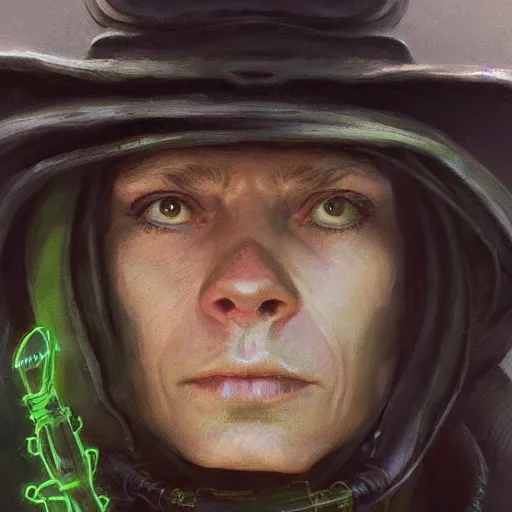 Prompt: snufkin as a realistic scifi cyberpunk character, closeup portrait art by donato giancola and greg rutkowski, vintage retro scifi, realistic face, digital art, trending on artstation, symmetry!!!
