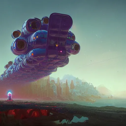 Image similar to throne worlds, ascendent plane, complete disregard, art by Simon Stalenhag and Paul Lehr, high detail, cinematic, cgsociety 8k