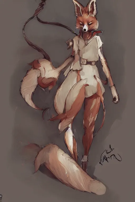 Image similar to a fox fursona, trending on artstation, by kawacy, furry art, digital art, art by dustin nguyen akihiko yoshida greg tocchini