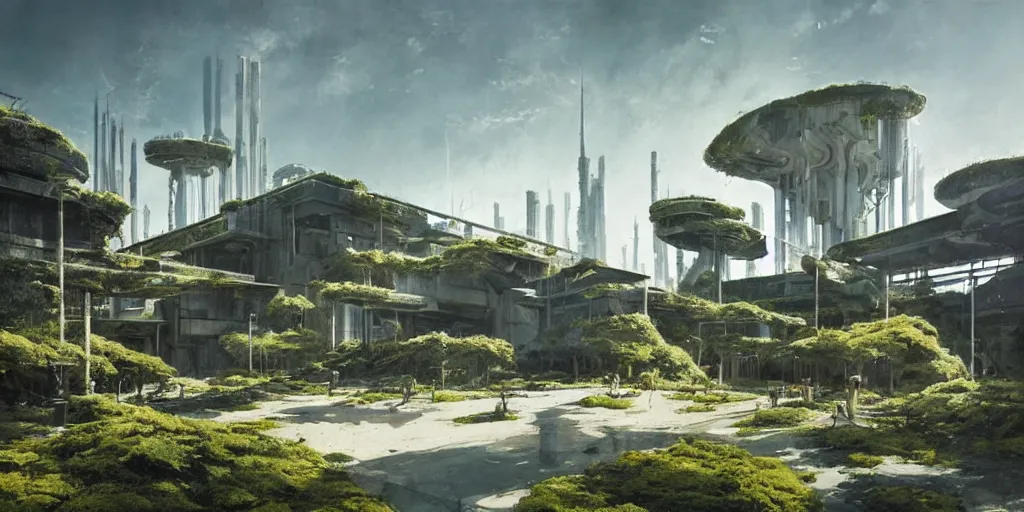 prompthunt: solarpunk city with lush park in the center, walkable pathways,  rooftop solar panels, cylindrical metropolis, highly detailed, digital  painting, artstation, concept art, smooth, sharp focus, illustration, art  by wlop, mars ravelo