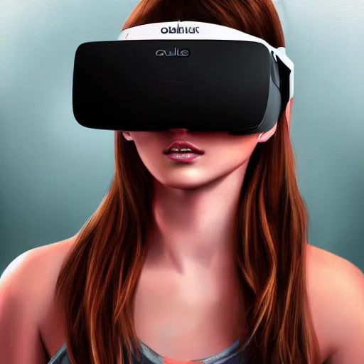 young female wearing oculus rift, highly detailed Stable Diffusion