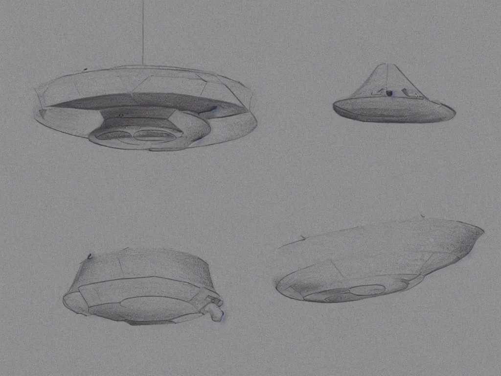 Prompt: A 3D drawing of a UFO flying across the Jurassic period