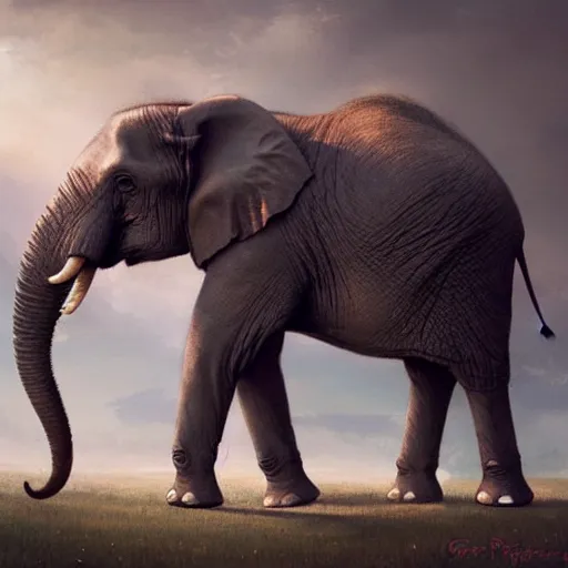 Image similar to an elephant wearing a tutu, greg rutkowski