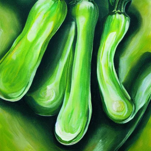 Prompt: detailed painting of green aubergine