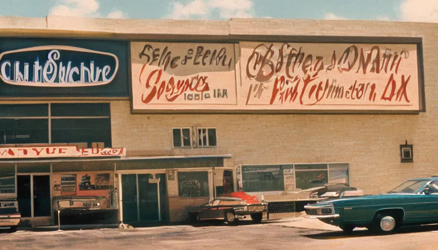 Prompt: 7 0 s film still about places in the southern united states, kodachrome, cinecolor, cinestill, film grain, film texture, retro, cinematic, high resolution, photorealism,