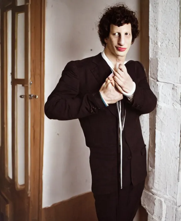 Prompt: portrait of andy samberg photographed by nan goldin