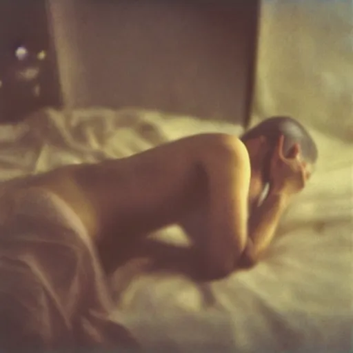 Prompt: photography of people in bed, by antoine d'agata