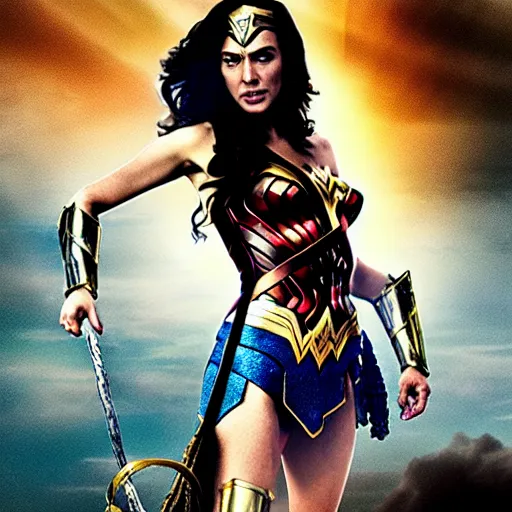 Image similar to wonder woman movie poster but with Gegia