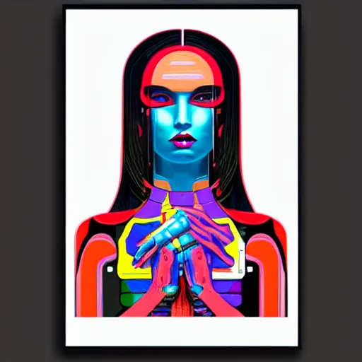 Image similar to portrait of female android by tristan eaton