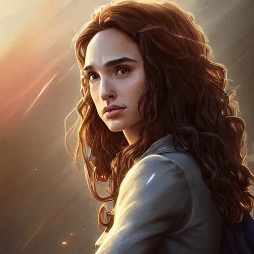 Image similar to ultra realistic illustration, gal gadot as hermione granger anime, intricate, elegant, highly detailed, digital painting, artstation, concept art, smooth, sharp focus, illustration, art by artgerm and greg rutkowski and alphonse mucha and wlop