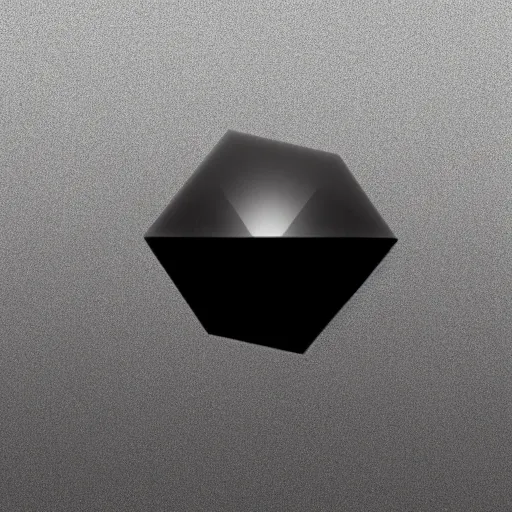 Image similar to It looked like a dark gray or black cube inside a clear translucent sphere and the apex of the cube was touching the inside of the sphere.