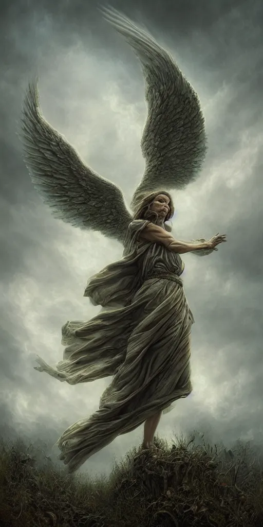 Prompt: bliblically accurate angel, horror, backlit, gloomy sky, highly detailed, digital painting, scales, by tomasz alen kopera and greg rutkowski and dan mumford and artgerm, vivid colors, masterpiece, detailed shading, 8 k resolution, intricate, smooth