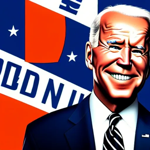 Prompt: Joe Biden in NukeTown from Call of Duty