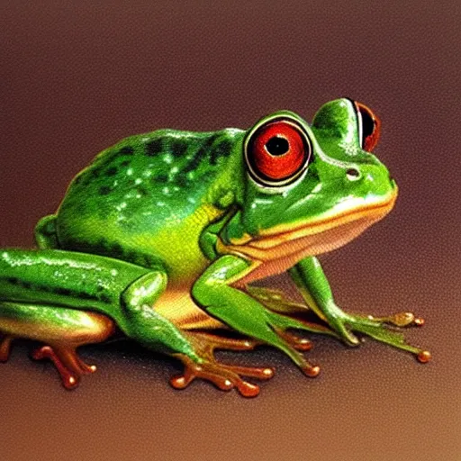 Prompt: “ frog with wings, hyperrealism, fantasy ”