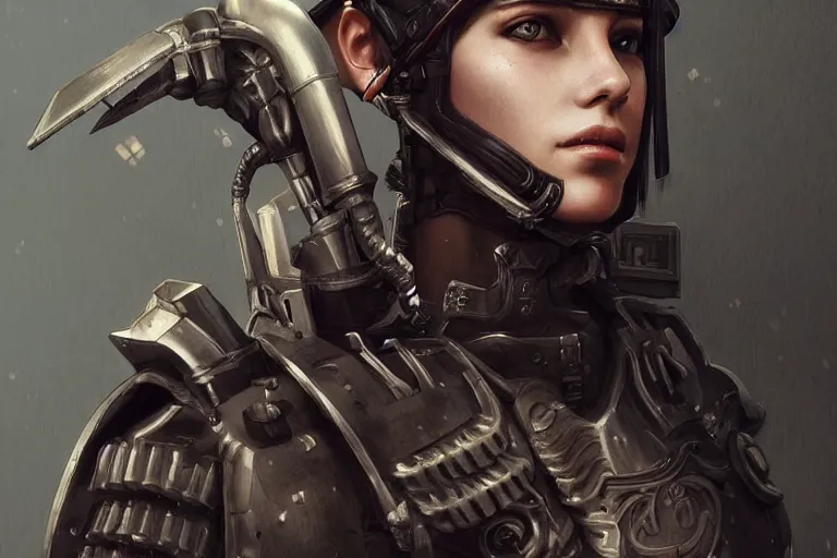 Image similar to cyberpunk roman soldier, elegant, highly detailed, highly detailed, sharp focus, illustration, beautiful, trending on artstation, artwork by wlop