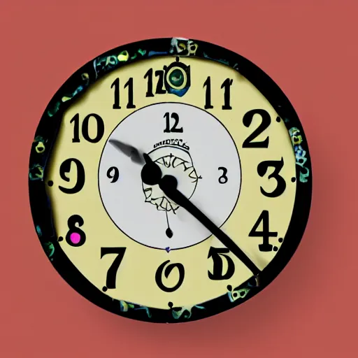 Image similar to tick tock clock from mario 6 4 in the style of salvador dali