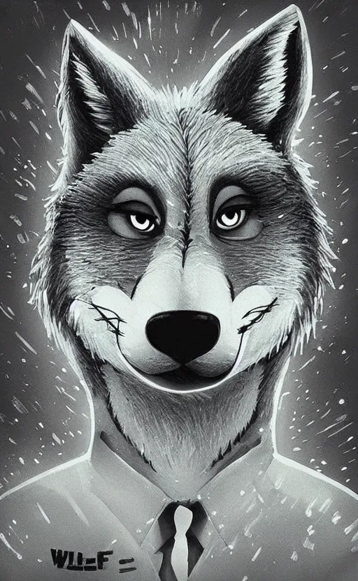 Image similar to “wolf in the style of zootopia in a dark room, trying to avoid lasers, cinematic, dramatic in the style of zootopia”