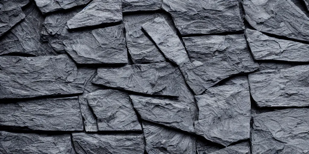 Image similar to a block of slate, layered, jagged, backlit, photo, realistic, 8k